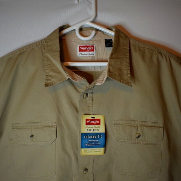 Wrangler Beige Button Up Western Shirt 3XL New - Picture 1 of 4